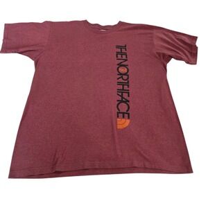 The North Face Pullover Shirt Mens Maroon XL Short Sleeve Knit Graphic Print Tee